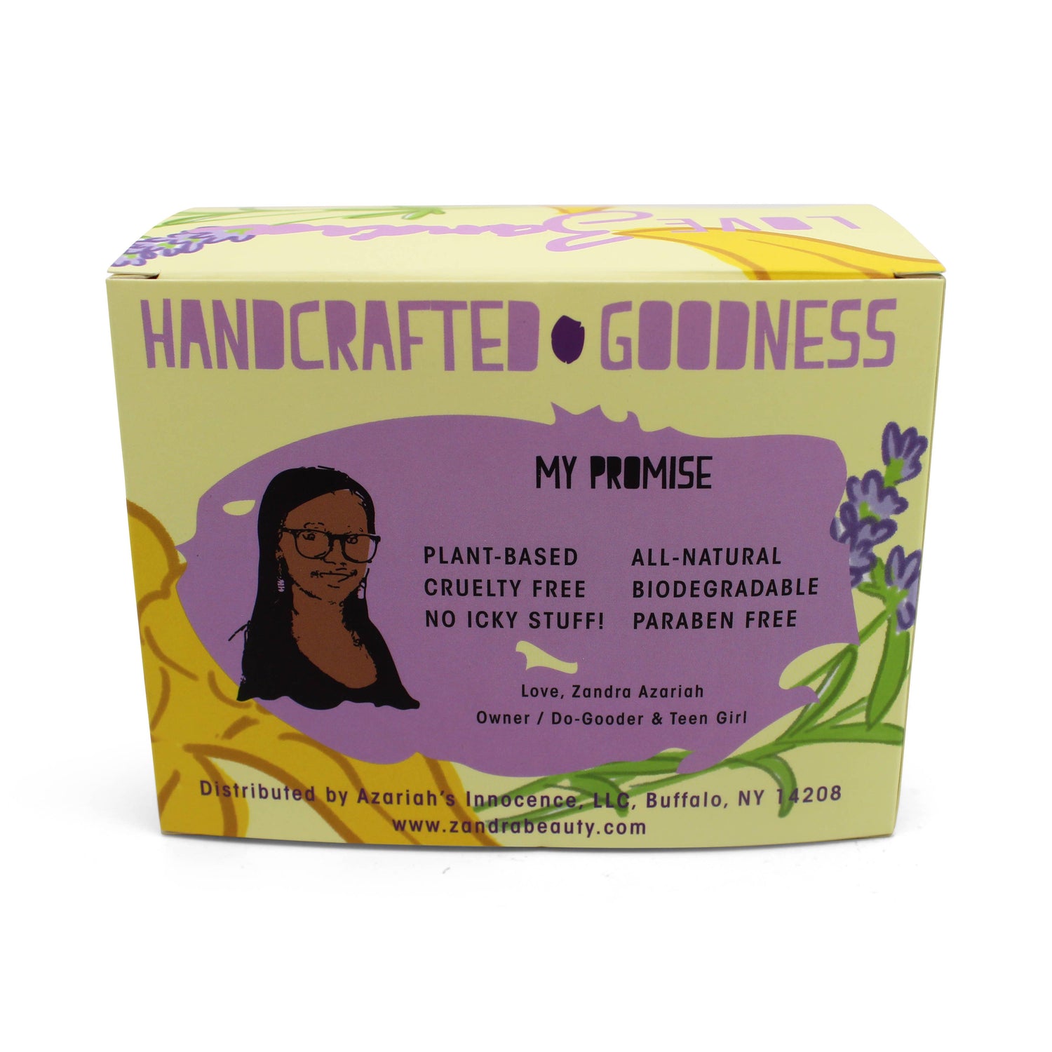 Zandra natural skincare gift set featuring moisturizing lip balm, exfoliating sugar scrub, and hydrating body lotion