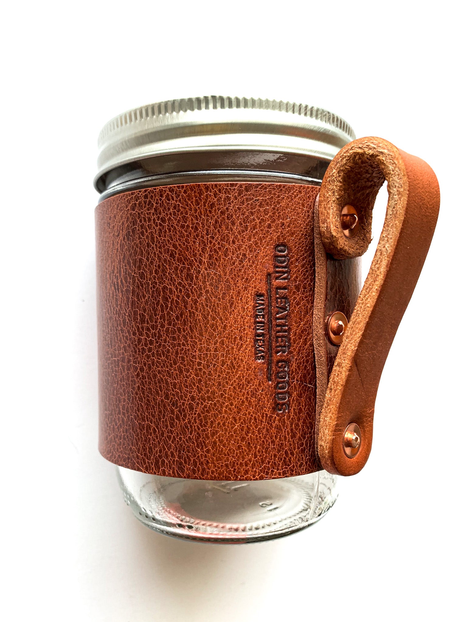 Leather Mason Jar Mug