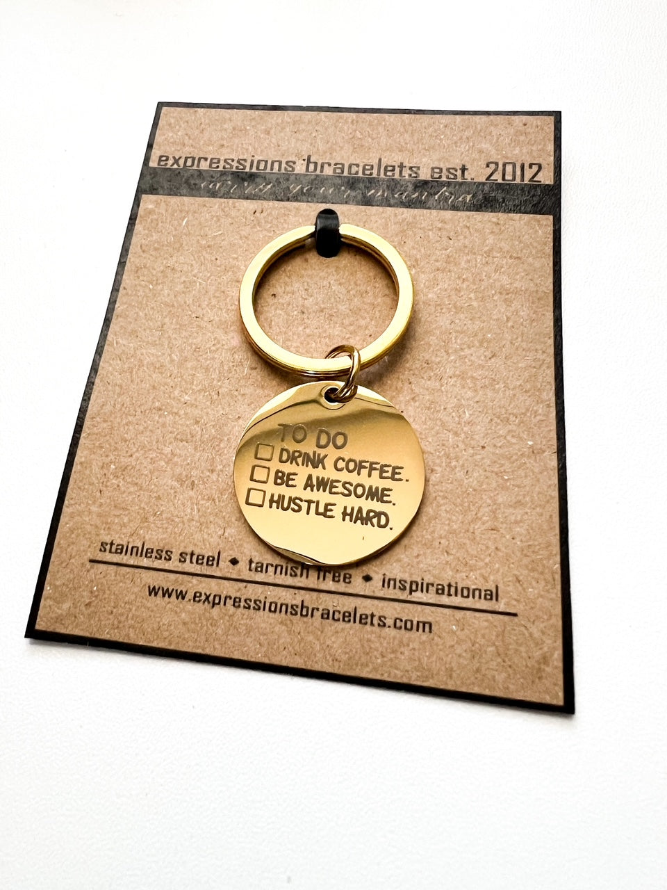 Bifties Gifts | To-Do Keychain | Motivational Stainless Steel Gift
